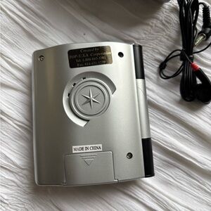 Small travel alarmclock radio with ear phones  3”c4”